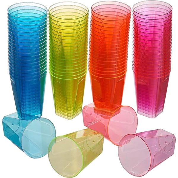 VASOS COLORES 210ML REUTILIZABLES P/80
