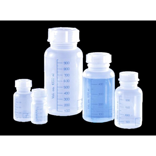 FRASCO PP TRASLUCIDO B/ ANCHA C/TAPON 250 ML